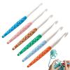 6pcs Crochet Hook Set Silicone Handle Non-Slip Woven Crochet Hooks 6mm-12mm Straight Handle Crochet Hooks For Crochet Blankets