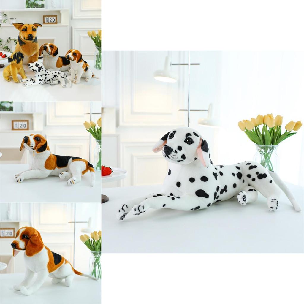 Brinquedo de Pelúcia Realista de Cachorro Adorável Cão Pastor Shar Pei Dálmata Cão de Orelhas Compridas Presente
