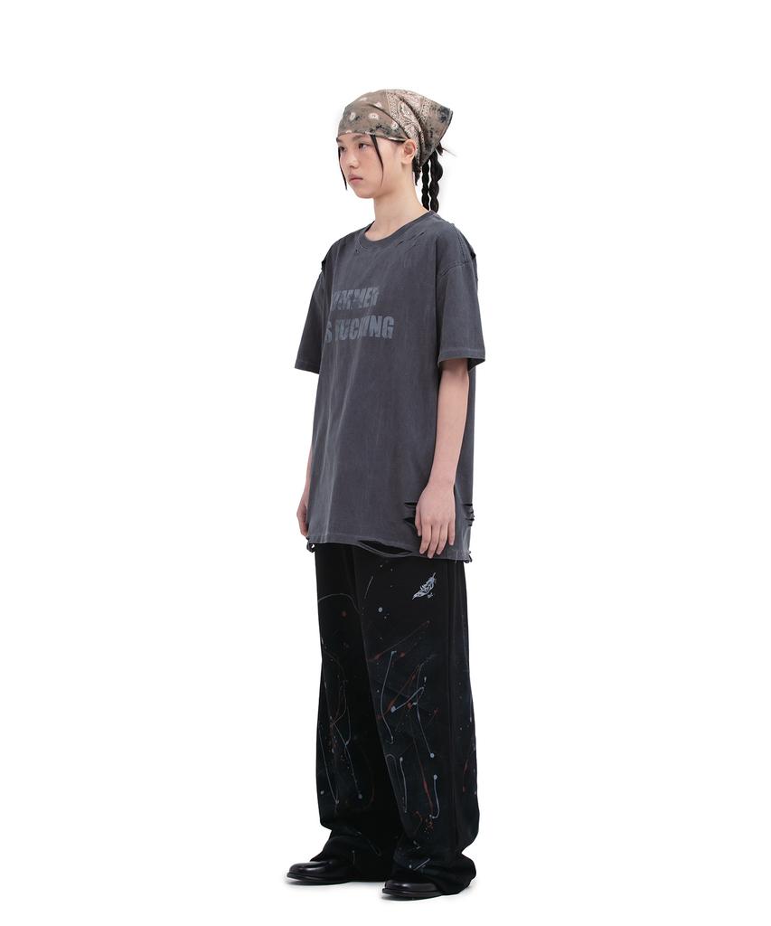 Depeugameoncheu Feather Painting Pants [Black]