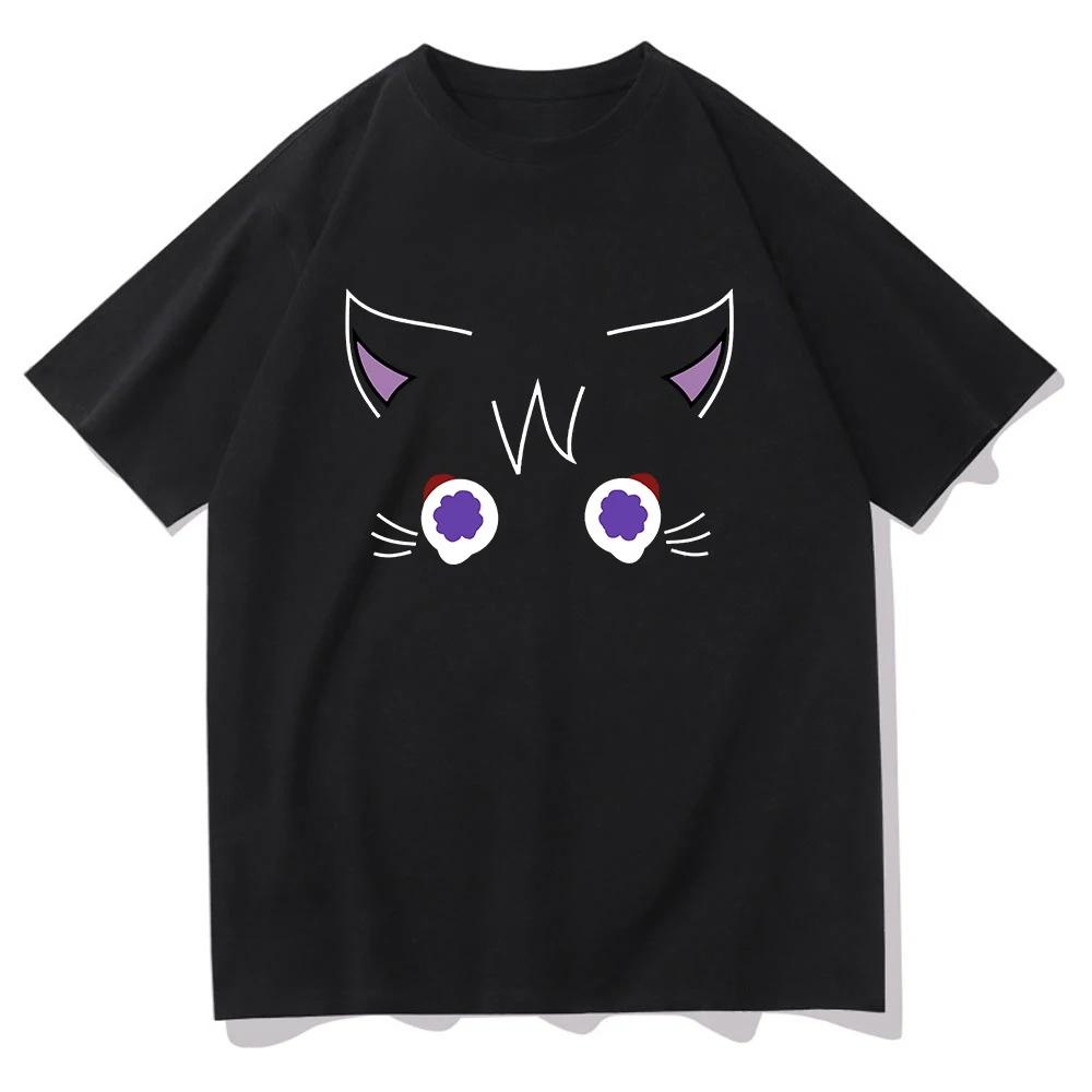 Cat Graphic Tee Unisex Vintage YK Harajuku Casual Spring Summer Streetwear Short Sleeve Tops for Women Men