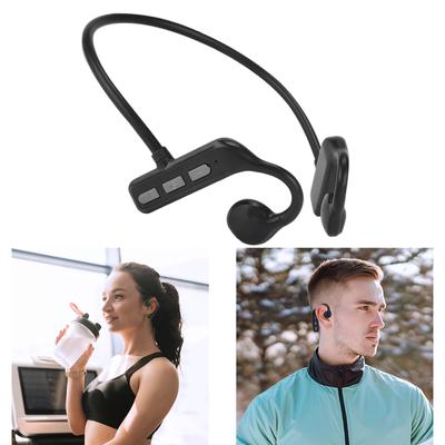Fones de Ouvido Bluetooth Compatíveis com Condução Óssea de Ouvido Aberto com Faixa de Pescoço Leve à Prova d'Água Preto Ciclismo Caminhada