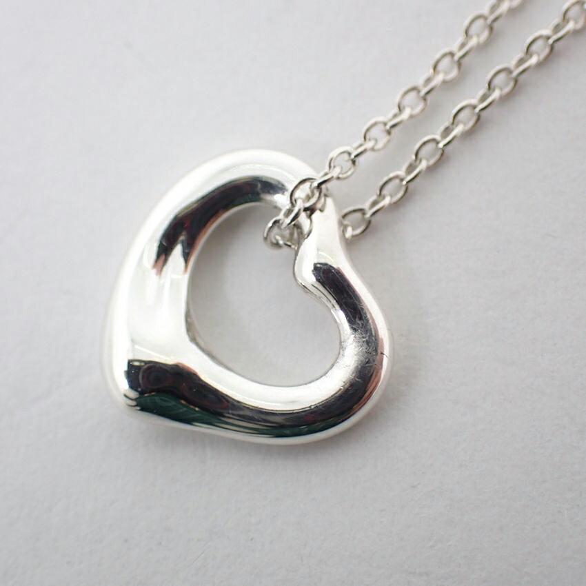 [Used] TIFFANY/Tiffany 925 Open Heart Pendant/Necklace/j64-3