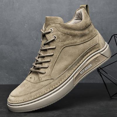Zapatos de Moda de Caña Alta para Hombre Otoño Invierno Botines Cuero Genuino Zapatos Casuales Botas Retro Desierto Zapatillas de Hombre Bota Masculina