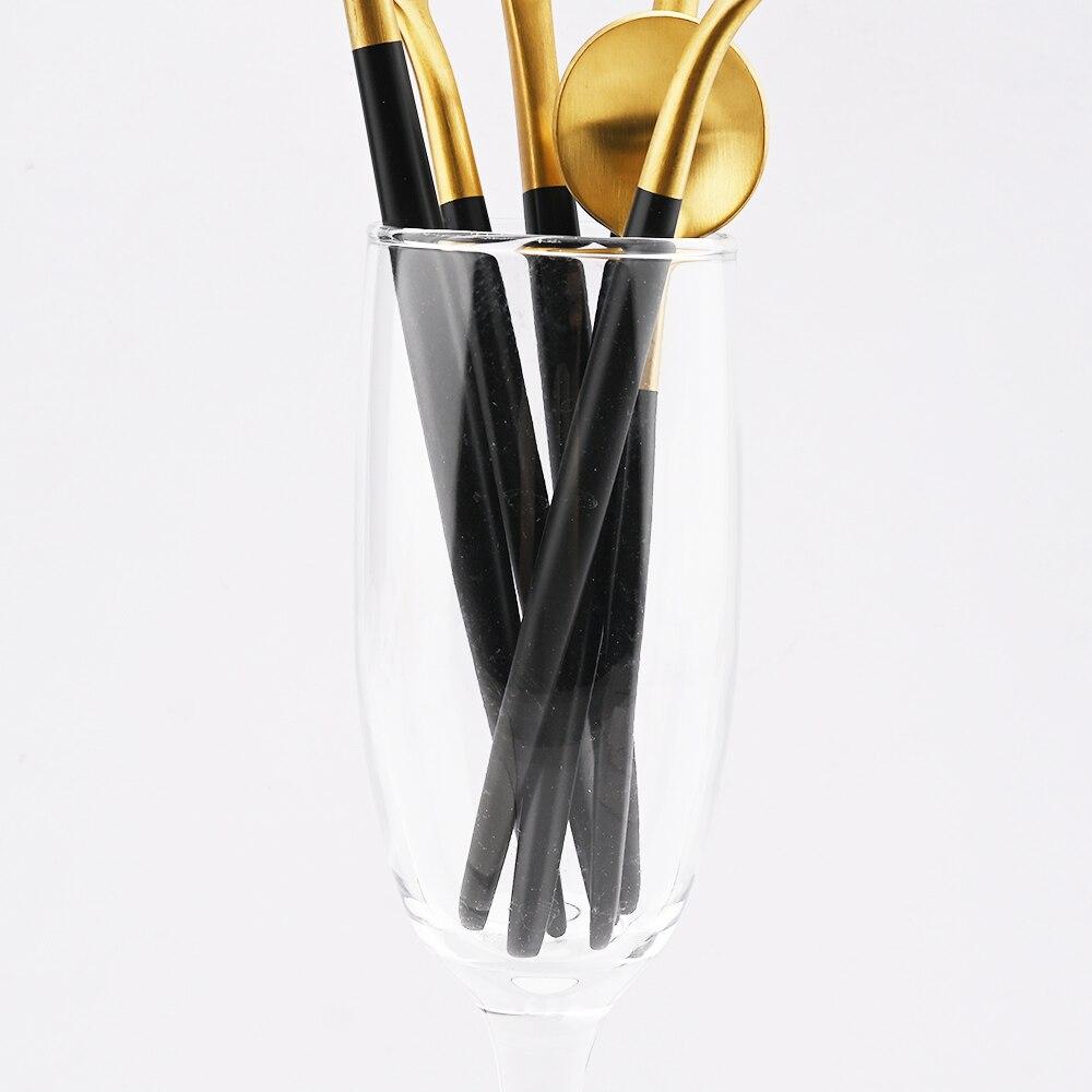 Sada příborů z nerezové oceli 304 Black Gold Sada příborů Nůž Vidlička Lžíce Sada nádobí Čajová lžička Vidlička příbory Sada kuchyňského příboru