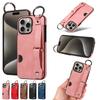 Wristband Ring Holder Cards Solt Wallet Leather Case For iPhone 15 Pro Max 14 Plus 13 12 11 XS SE2022 Pocket Bag Kickstand Cover