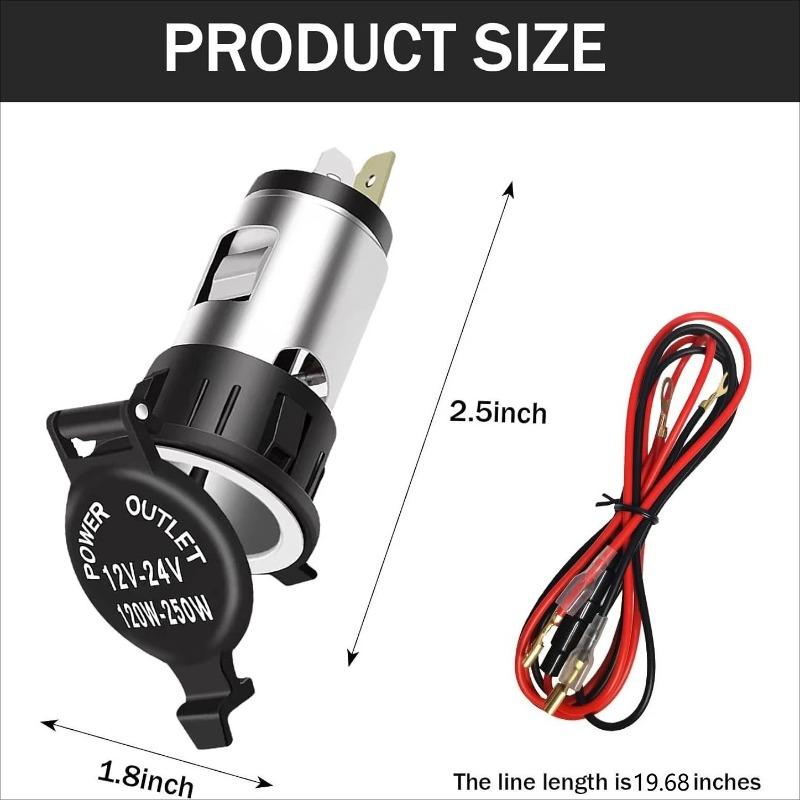 Xiaomi 120W 12V/250W 24V Small Dustproof ABS 2 Pin Cigarette Lighter for Car Boat Marine Motorcycle for Motorcycles Boats Tractor Truck