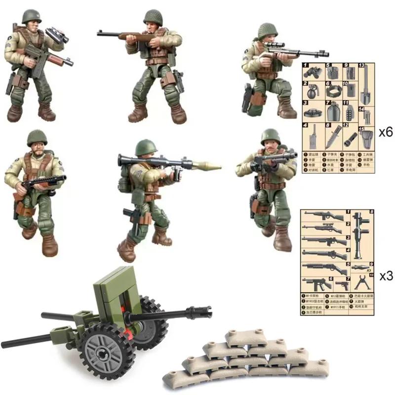New WW2 Special Force SWAT Police Military Building Block World War 2 USA Army Soldier Figure MOC Block Brick Toy For Children