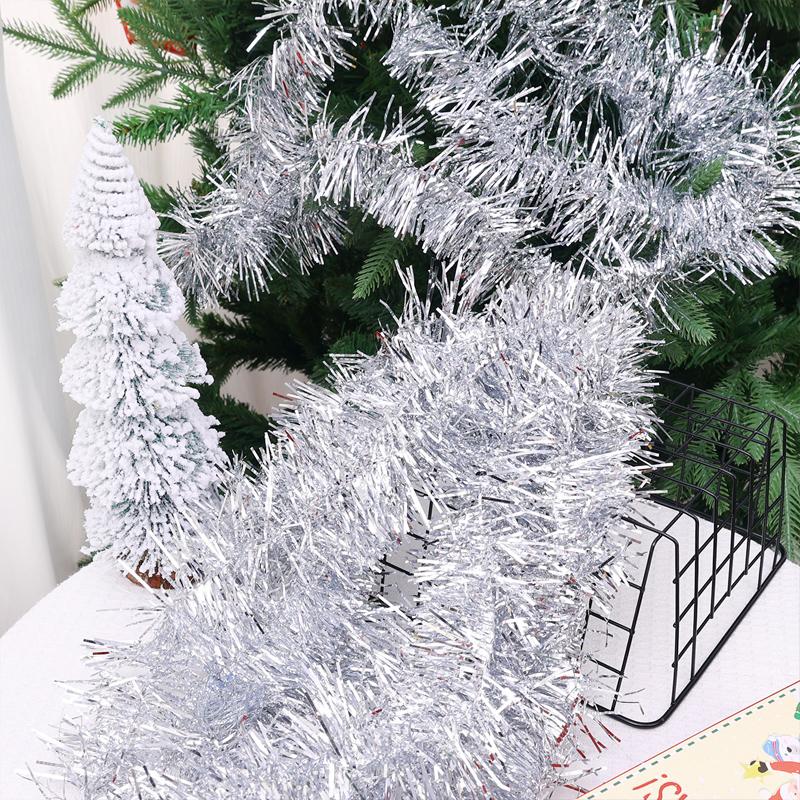 60/1.5M Christmas Tinsel Garland Twist Foil Tinsel Garland Xmas Hanging Decoration Home New Year Birthday Decorative Supplies
