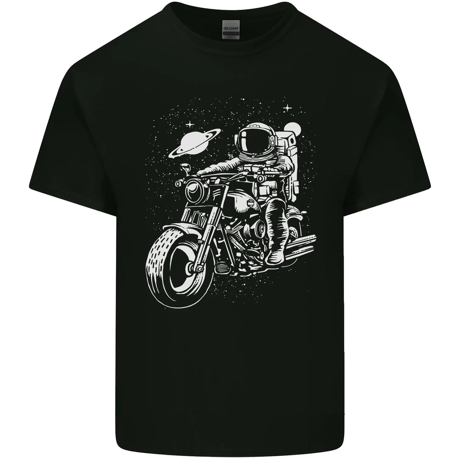 Space Biker Astronaut on a Motorcycle Space Kids T-Shirt Childrens L