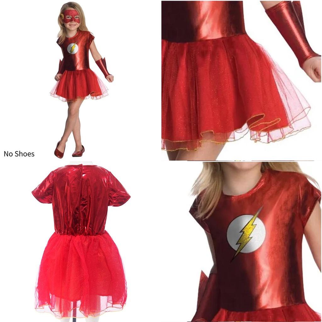 Bsrlons Halloween Flash Girl Children's Role-playing Costume Cosplay Stage Performance Dress