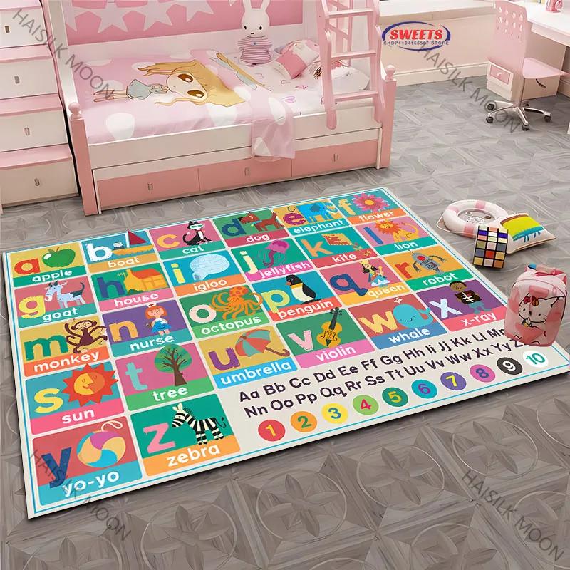 Tapetes de Brincar para Crianças para o Chão Tapetes Extra Grandes Coleção Hora de Brincar ABC, Números, Animais Tapetes Educativos para Sala de Brincar