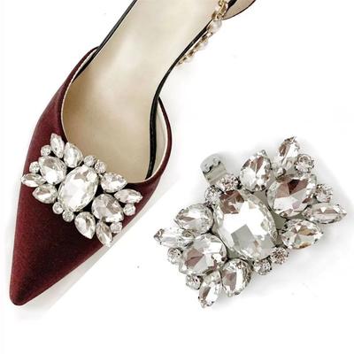 1PC Removable Rhinestones Shoe Clips Fashion High Heel Crystal Charm Buckle Bride Shoes Decoration Shoes Decorations