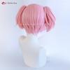 Anime Madoka Kaname Cosplay Wig Light Pink Double Ponytail Clip Wig Heat Resistant Synthetic Hair Halloween Party Wigs + Wig Cap