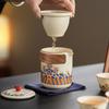 Chinese Ru Kiln Kung Fu Teaset Portable Travel Outdoor Household Ceramic Teapot Tea Canister Tea Cup Tea Sets Leather Bag New