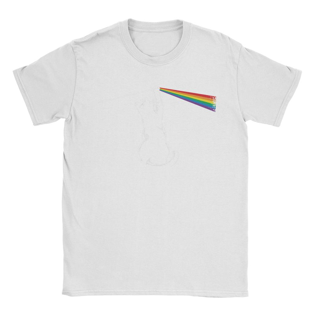 Unisex's Playing with Light Cat T Shirts 100% Cotton Tops Funny Short Sleeve Crew Neck Tee Shirt Unique T-Shirt