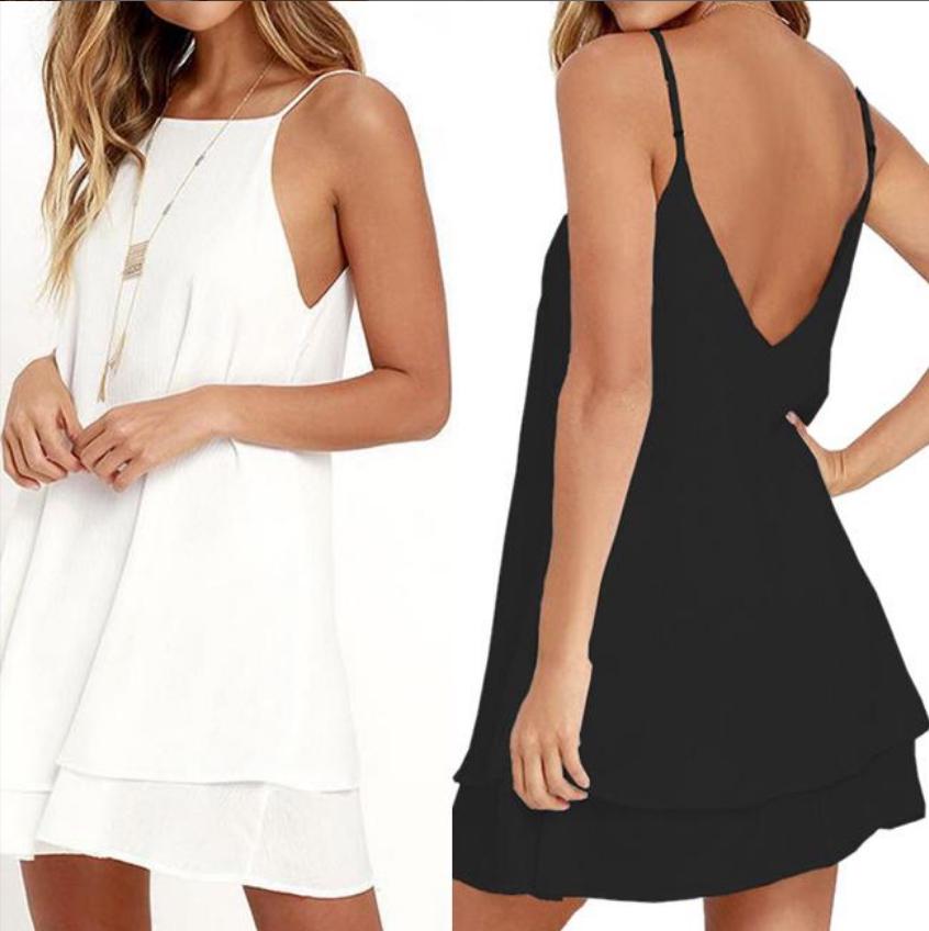 Kleid Für Kleine Frauen Mit Bauch Frauen Sommer Urlaub Kleid Floral Backless Chiffon Mini Kleid Trägerlos