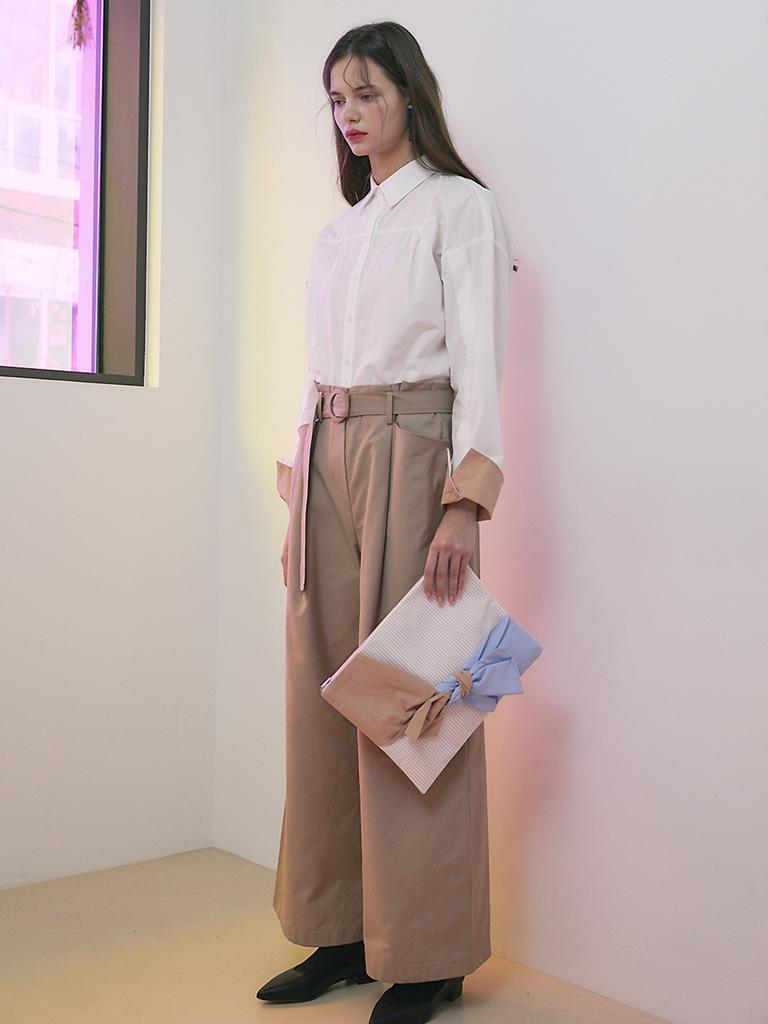 THE STUDIO K Paperbag Belt Pants_Beige