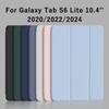Pour Samsung Galaxy Tab S6 Lite 10,4'' /22/24 SM-P610/P620/P613 Étui à Rabat Pliable Tri-fold Support Magnétique Housse de Protection en Cuir PU