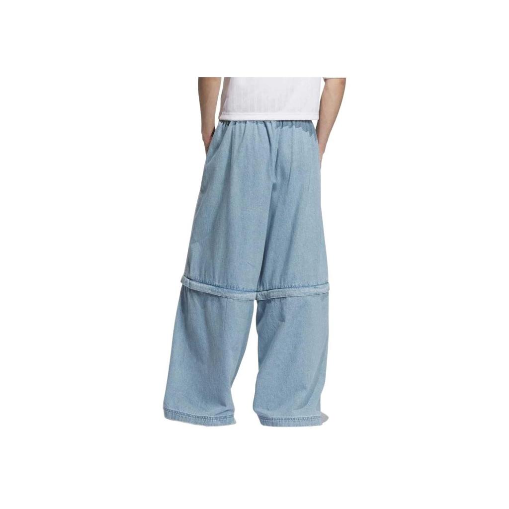 Adidas Originals SS25 Removable Loose Side Stripe Jeans Unisex Jeans Light-Denim-Blue KB6415