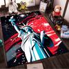 Statue of Liberty Themed Carpet with Fireworks and Red-Blue Design Suitable for Use As an Anti-slip for Living Room Bedroom Sofas