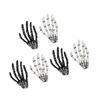 3 Pair Halloween Skeleton Hands Bone Hair Clips Delicate Punk Rock Horror Hair Clip for Women Girls