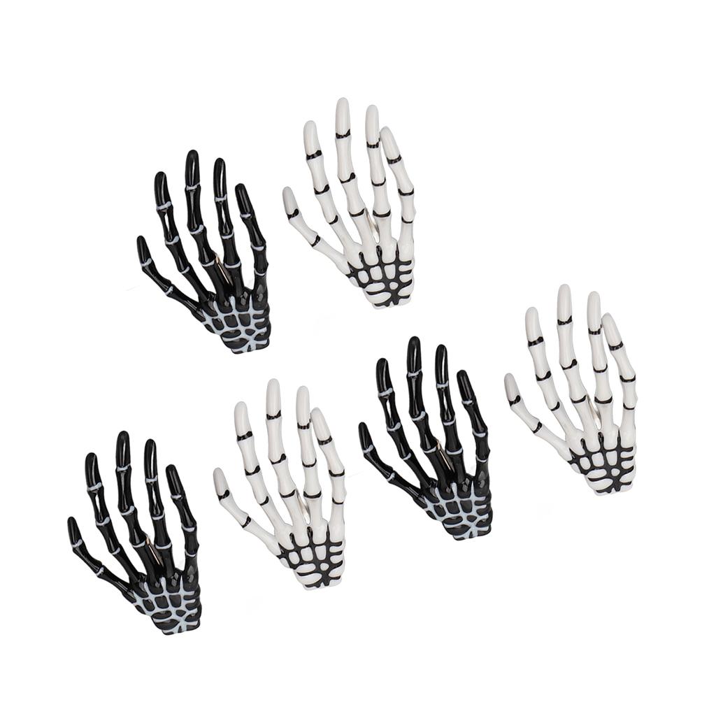 3 Pair Halloween Skeleton Hands Bone Hair Clips Delicate Punk Rock Horror Hair Clip for Women Girls