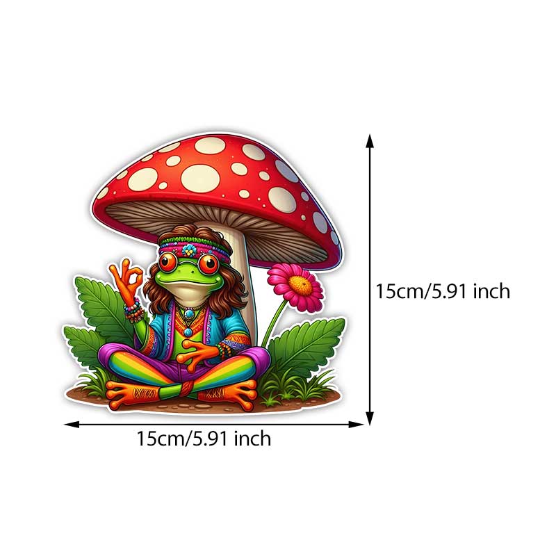 Hippie Frog Car Stickers Waterproof Vinyl Decals Auto Body Window Bumper Decor Motorcycle Helmet Stickers Y12