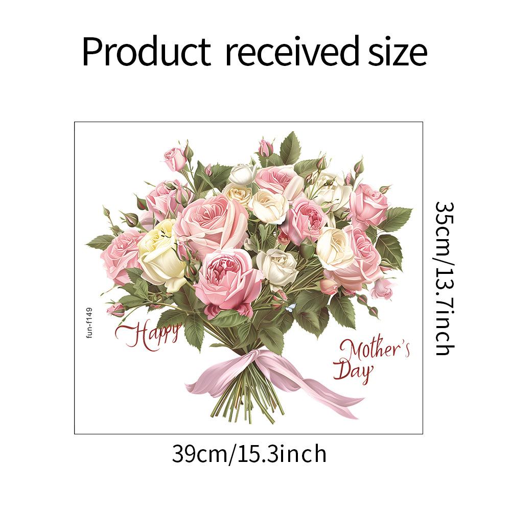 

Fun-f149 Моделирование День матери Цветочный букет Спальня Гостиная Окно Фон Ландшафтный дизайн Наклейка на стену 35*39CM/fun-f149