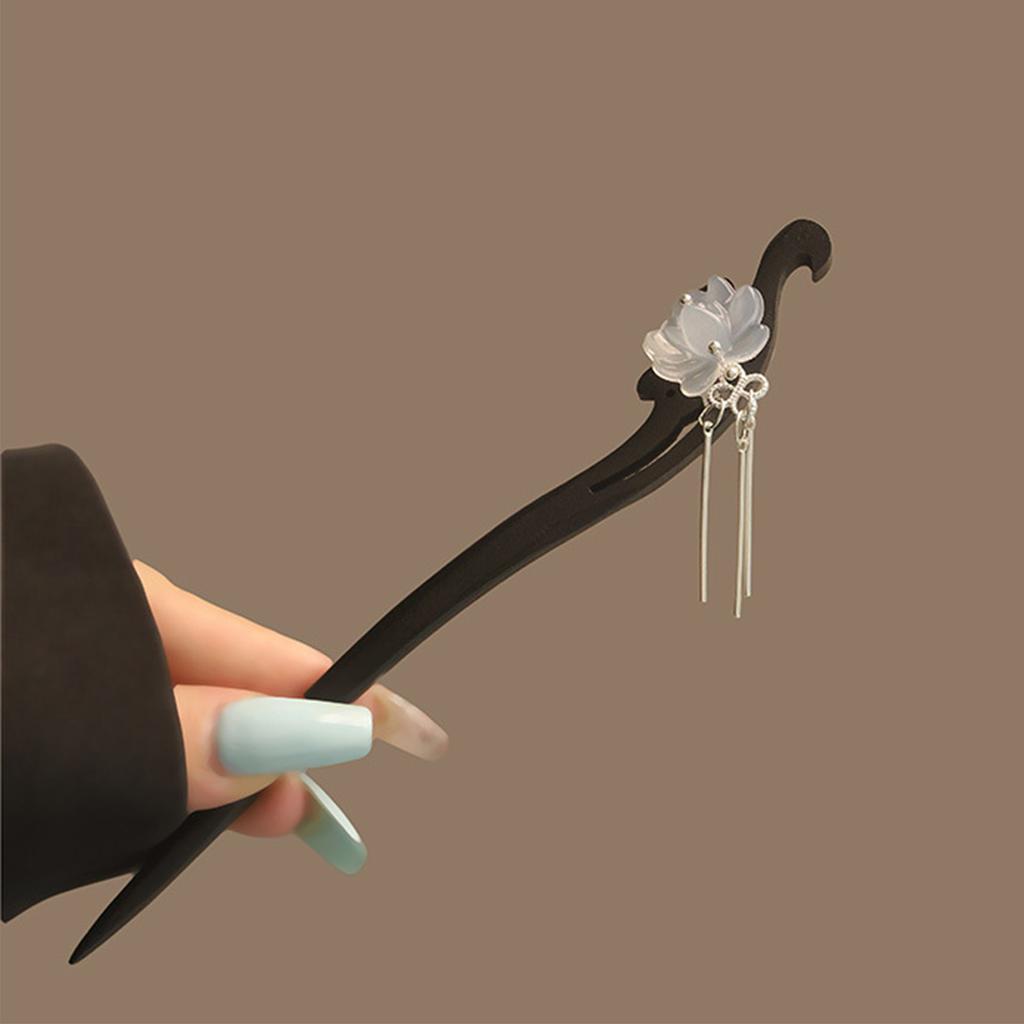 Chinese Style Wood Hairpin Vintage Lotus Hair Stick Handmade Rosewood Hair Accessories for Women Vintage Hair Clips 1pcs