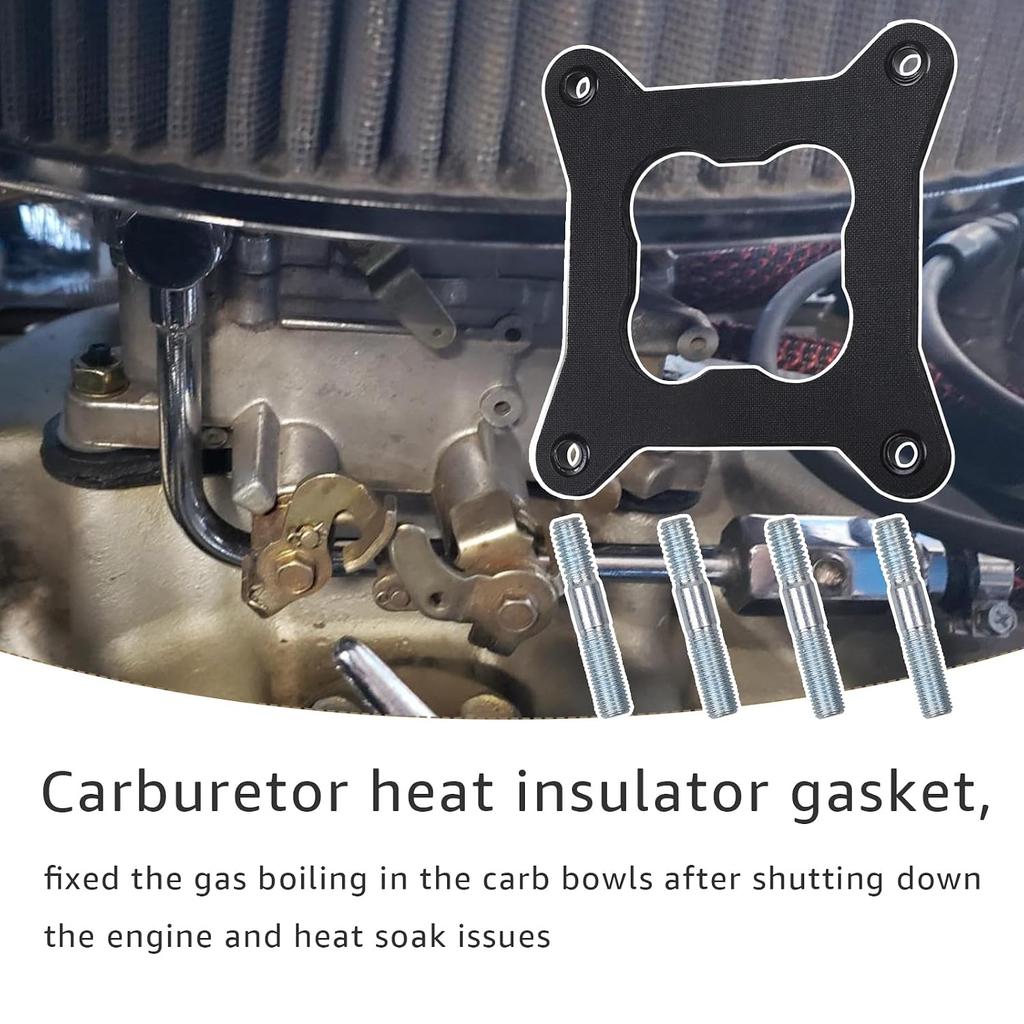 For Edelbrock 9265 Intake Manifold Heat Insulator Gaskets with Mounting Kit | for Edelbrock Performer Intake & Holley 4150 Carburetor Gasket, Reduced