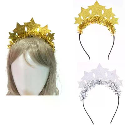 Christmas New Year Party Headband Glitter Star Hair Hoop Hair Accessories Carnival Tinsel Hair Bands Decoration