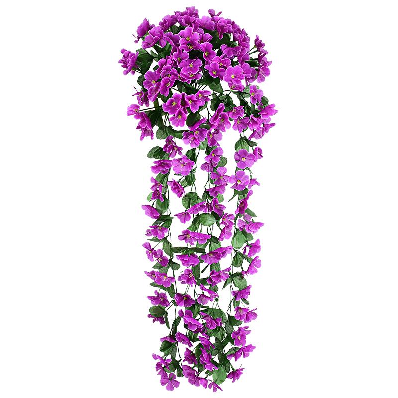 Artificial Flowers Long Vine Violets Home Wedding Outdoor Garden Arch Decorations Christmas Potting Pavilion Accessories