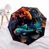 1 PC Automatic Folding Umbrella - Koi Pattern, Portable & Foldable Design with 8 Ribs, Christmas Birthday Gifts