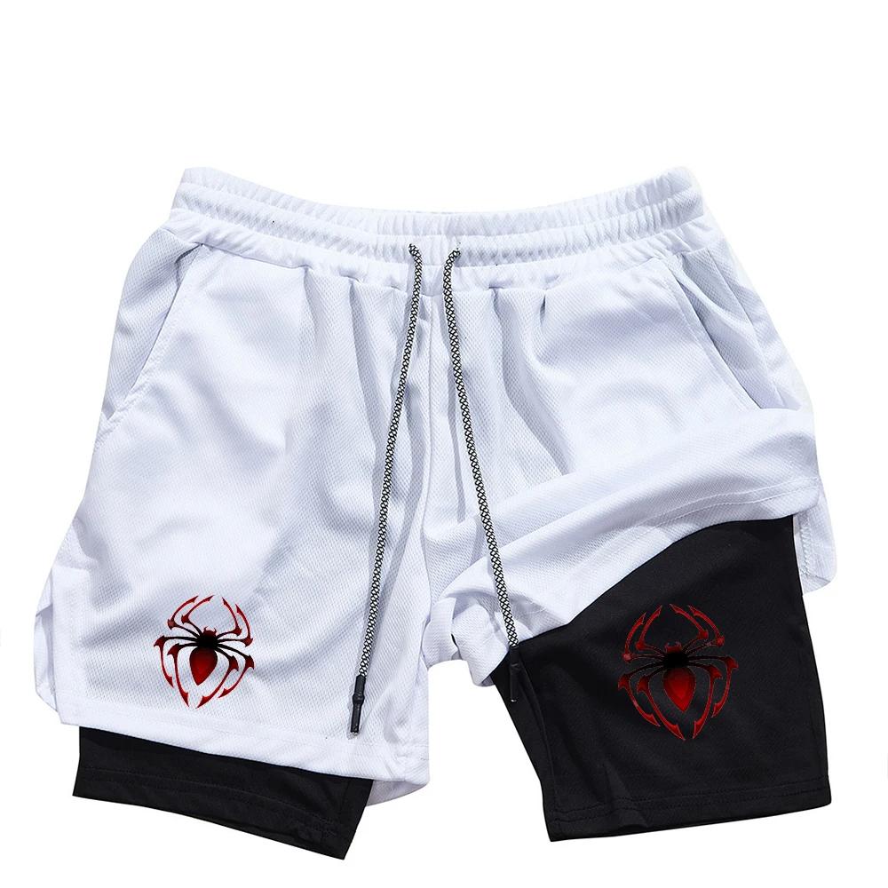 Muay Thai Kick Boxing MMA Shorts Spider Men Women Unisex Casual Sportswear Double Layer Quick Dry Breathable Training Sport Gym Fitness Workout