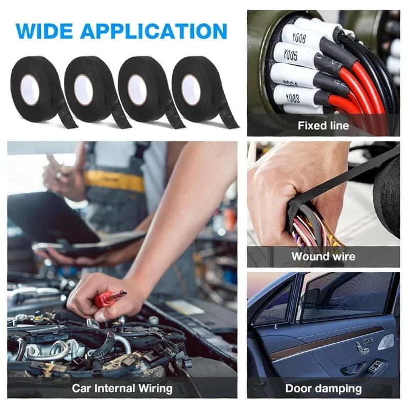 Electrical Tape Heat-resistant Automotive Wire Harness Cloth Tape Insulation Cables Organizer Adhesive Fabric Wrapping Tapes