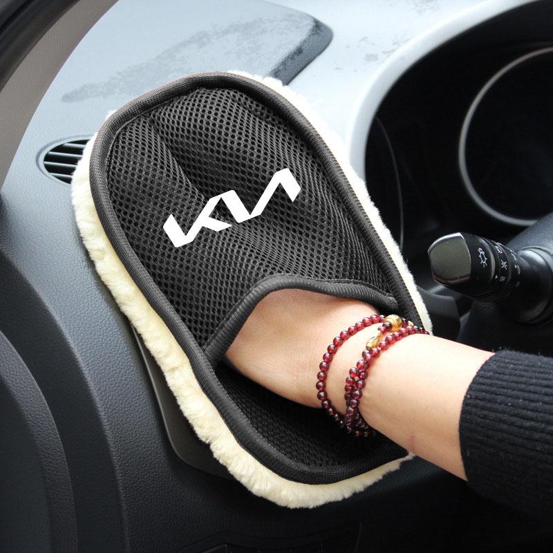Car Cleaning Gloves Absorbent Polishing Cloth Valve For KIA K9 Sportage Niro K5 Carnival EV6 EV9 K8 Stinger Forte Ceed Cerato K4 sdvc80
