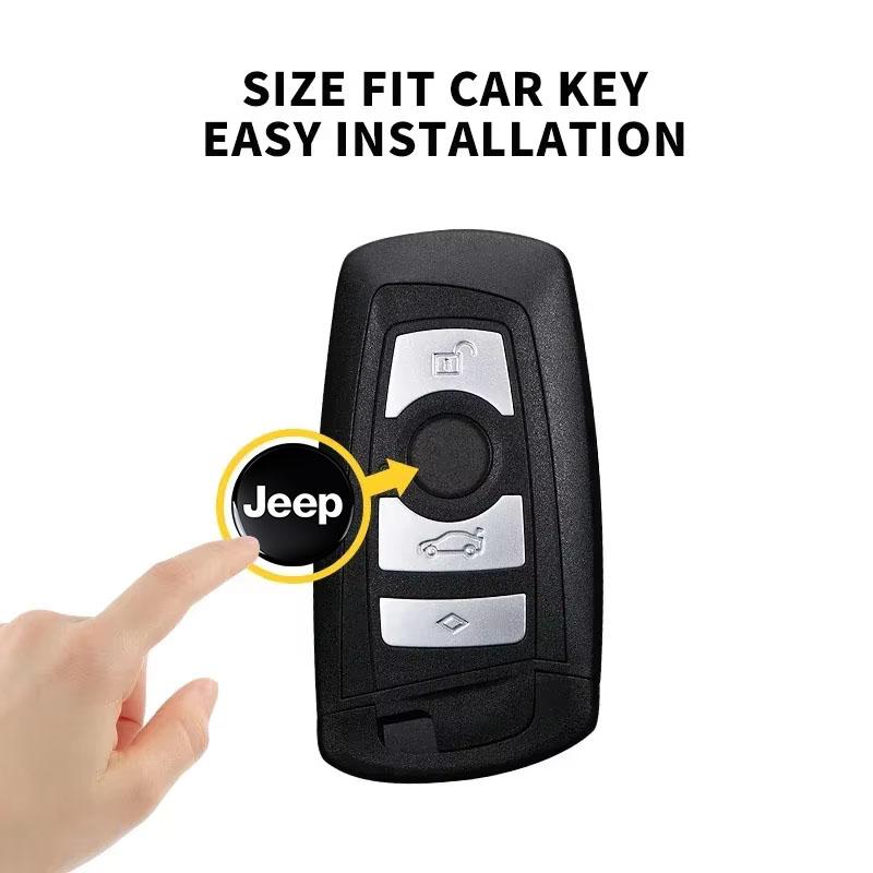 Adesivi Emblema Accessori per Chiavi Auto Remoto 14MM per Jeep JK Gladiator Compass Renegade Grand Cherokee Wrangler