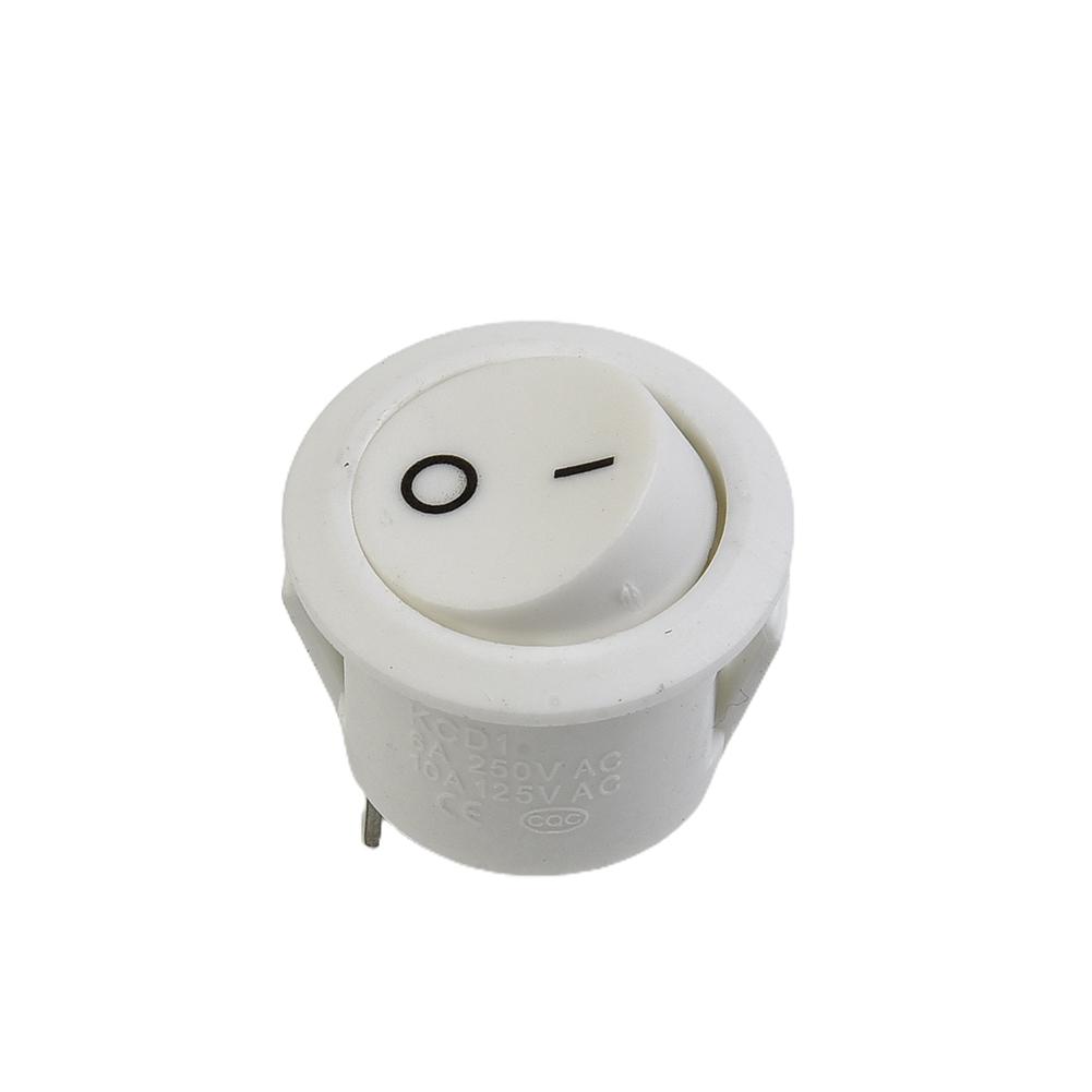 Rocker Switches ON-OFF Round Snap-In Terminal White