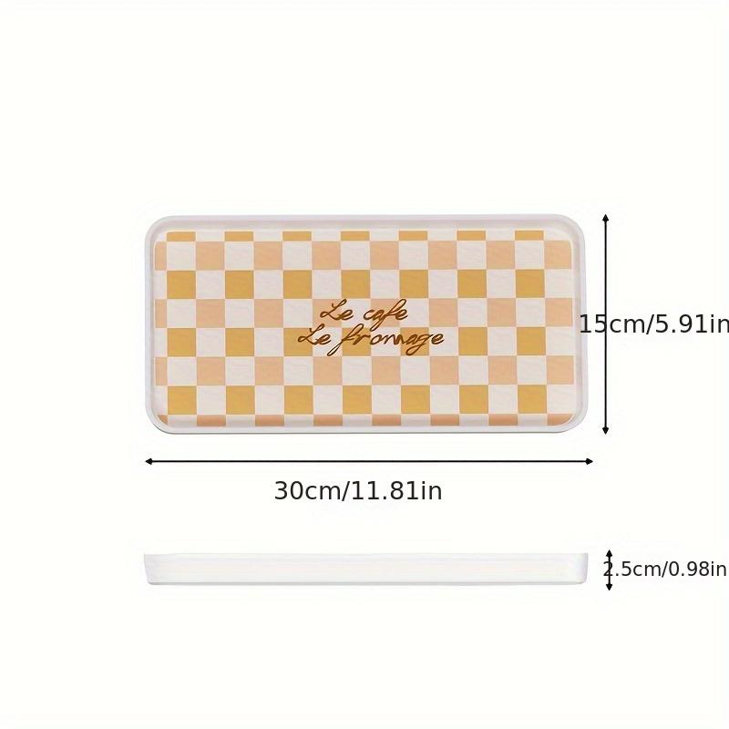 Wysoka Estetyka Lekki Luksus Taca Szachownica - Melaminowa Prostokątna w Stylu Ins Talerz na Herbatę i Deser do Przechowywania na Biurko Domowe