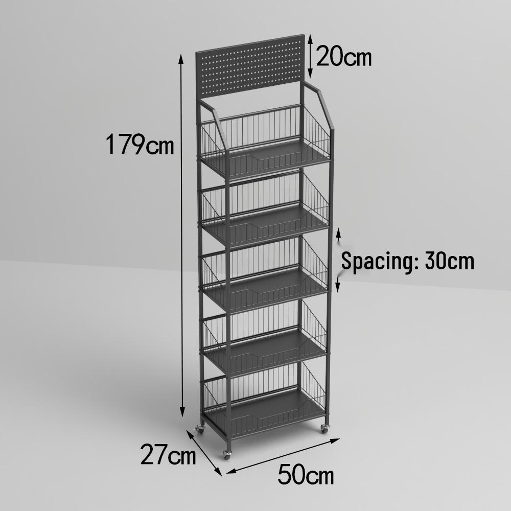 Freestanding Multilayer Snack & Beverage Display Rack for Convenience and Home Use