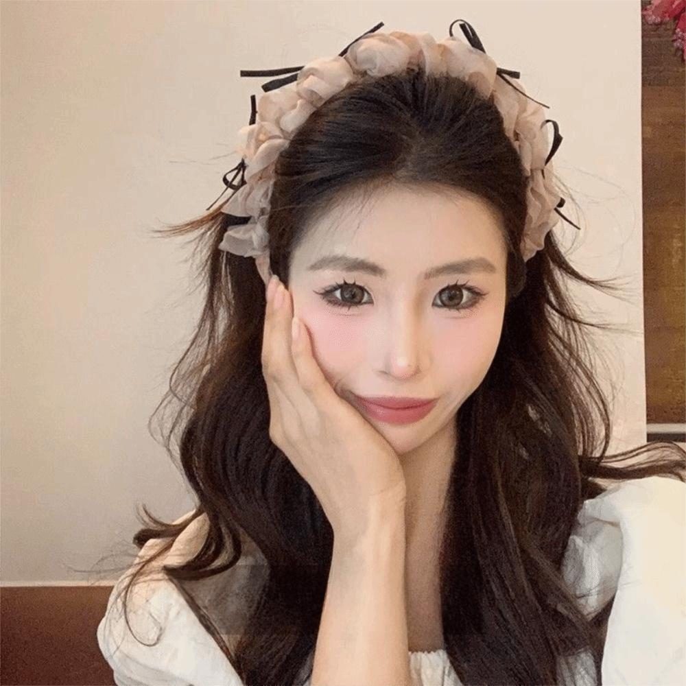 Plissiertes Damen-Haarband Rutschfest Hohe Oberseite Kopfbedeckung Elegant Schleife Geflochtenes Stirnband Haaraccessoires