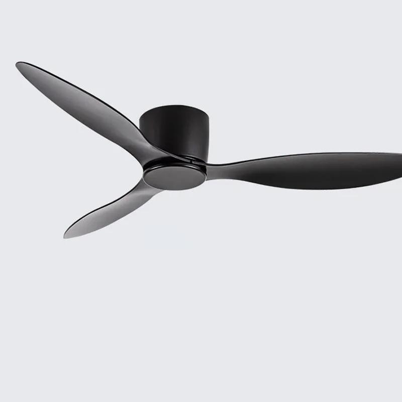 42 52 Inch Ceiling Fans No Light DC Motor Remote Control Cooling Fans Lamp Low Floor Ceiling Fan White wood Black Color FANS