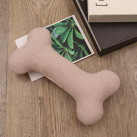 Giocattolo per Cani a Forma di Osso Morbido Riempito di Cotone Resistente al Morso con Suono Integrato Giocattolo Elastico da Masticare per Cani