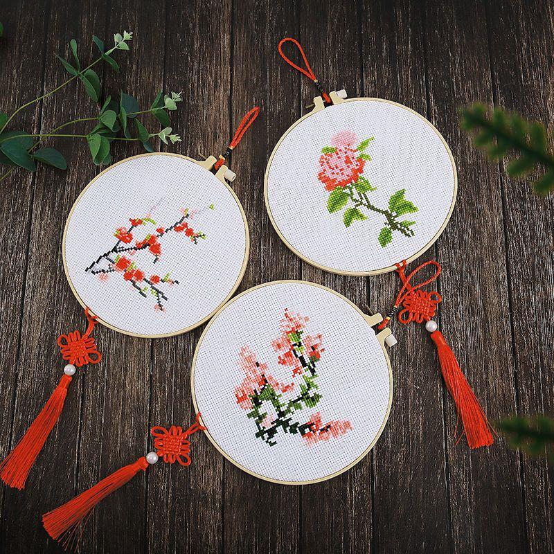 DIY Printed Cross-Stitch Kit for Beginner Children - Simple Thread Embroidery Material