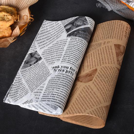 100 szt. Wkładka do tacy Food Grade Oszczędzająca pracę 2 kolory Praktyczny projekt papieru gazetowego Papier do pieczenia, gadżety kuchenne