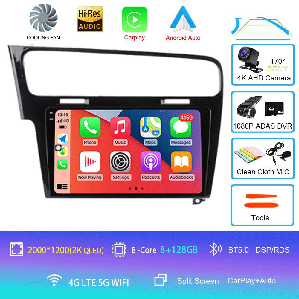 For Volkswagen VW Golf 7 MK7 GTI 2011 - 2021 Car Radio carplay screen HD Multimedia Android 14 GPS Stereo New Video Player