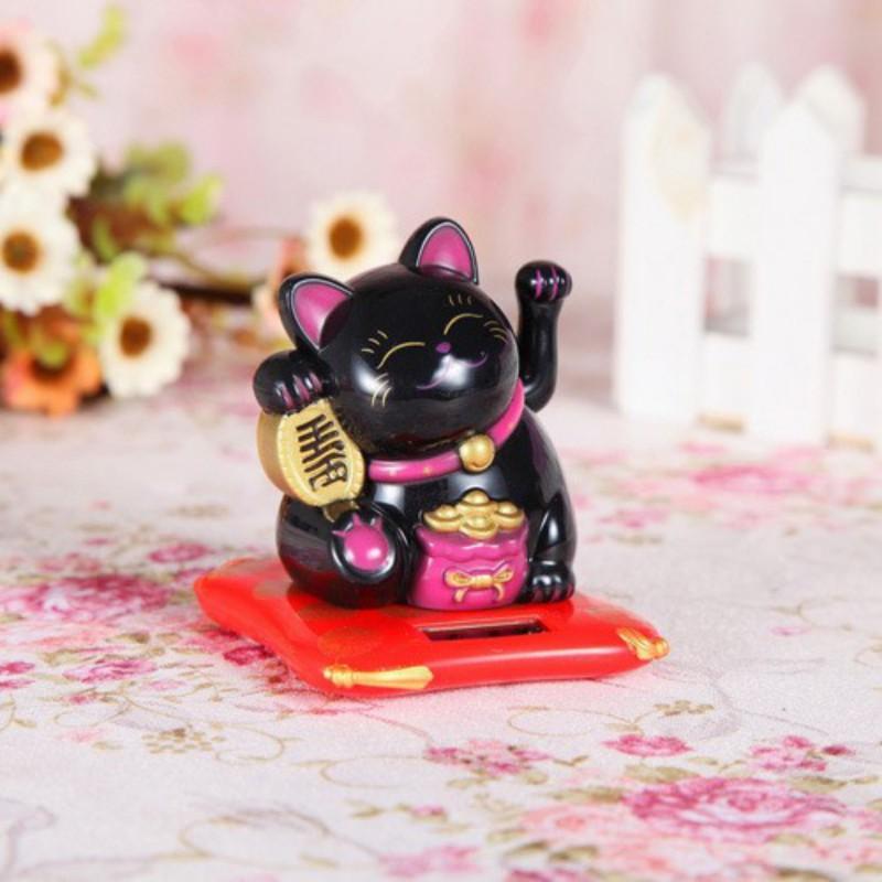 Chinesische Glückskatze Solarbetrieben Gold Winkende Katze Hand Pfote Hoch Reichtum Wohlstand Begrüßung Viel Glück Winkende Katze Geburtstagsgeschenk