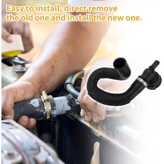 Radiator Hose No.CV618286YC Upper Radiator Cooling Fluid Hose for Ford Escape 2.0L 2013-2016 Rubber Black