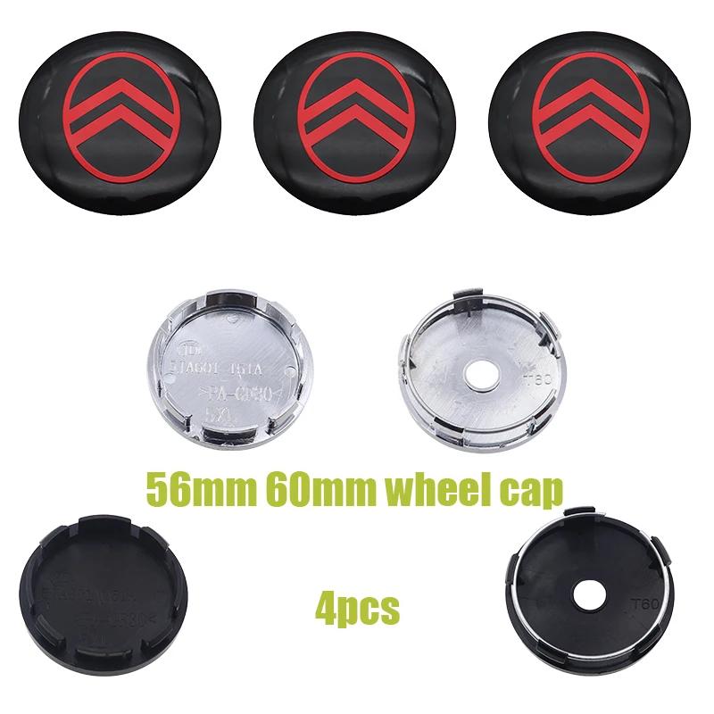 4 buc 56mm 60mm logo 3D Citroen Emblema roată mașină Capac centru butuc roată Accesorii styling capac protecție praf jantă auto