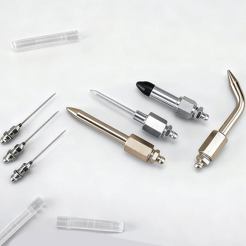 7PCS Grease Gun Coupler Kit with 3 Grease Nipples Needle Dispenser Rubber Tip Connector Nipple Straight Nozzle Coupler